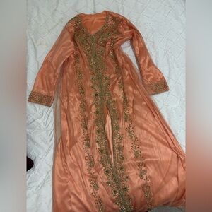 Embellished kaftan Peach Gown